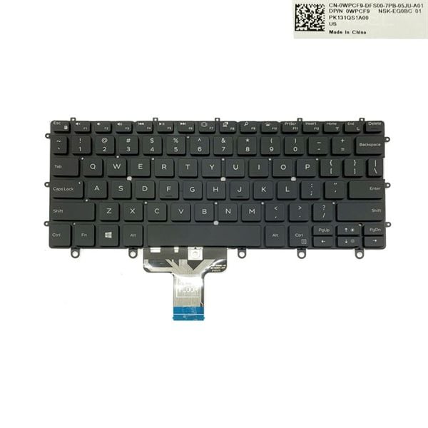  Bàn phím Dell XPS 2-in-1 9365 0WPCF9 US Phím Đen Chữ trắng Đèn Không khung & 9365 (ORG +) 