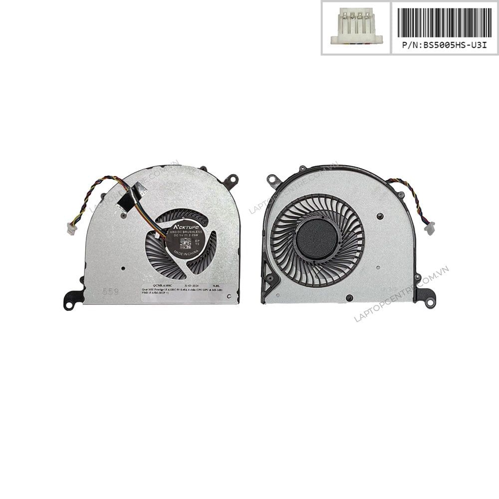 Quạt MSI Prestige 15 A10SC BS5005HS-U3I 5V 0.5A 4 chân GPU & MS 16S1 PS63 15 A5M (HCP +) 