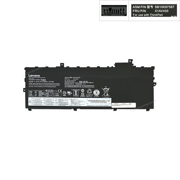  Pin Lenovo ThinkPad X1 Carbon Gen 6 2018 01AV430 11,58V 57Wh 4922mAh & Gen 5 (ORG +) 