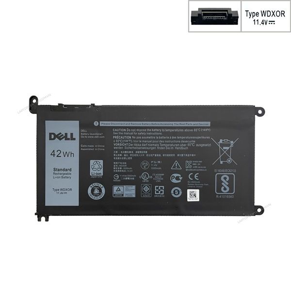  Pin Dell Inspirion 5368 WDX0R 11,4V 42Wh 3684mAh 6cell Cắm trong & 5378 5379 7368 7378 5565 5567 5568 5578 7560 7570 7579 7569 5765 5767 5770 7460 Vostro 5568 5468 (ORG +) 