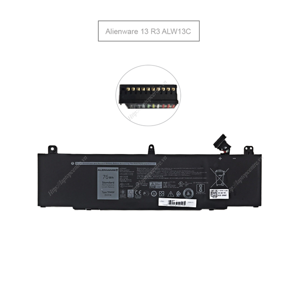  Pin Dell Alienware 13 R3 TDW5P 15,2V 76Wh 5000mAh 9cell (ORG +) 