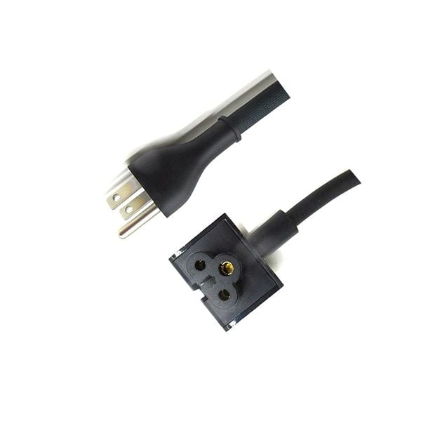  Dây nguồn 3 chân tròn chuẩn C5 (Vuông) US dài 1m màu đen dây tròn E55349 LS-18LB 7A 125V~ (rãnh cài trên) & 213849-015 dùng cho sạc vuông (ORG +) 