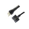  Dây nguồn 3 chân tròn chuẩn C5 (Vuông) US dài 1m màu đen dây tròn E55349 LS-18LB 7A 125V~ (rãnh cài trên) & 213849-015 dùng cho sạc vuông (ORG +) 