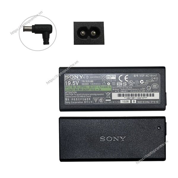  Sạc Sony 40W 19.5V 2A chân 6.5x4.4 hình chữ nhật & Vaio SVT13 (ORG +) 