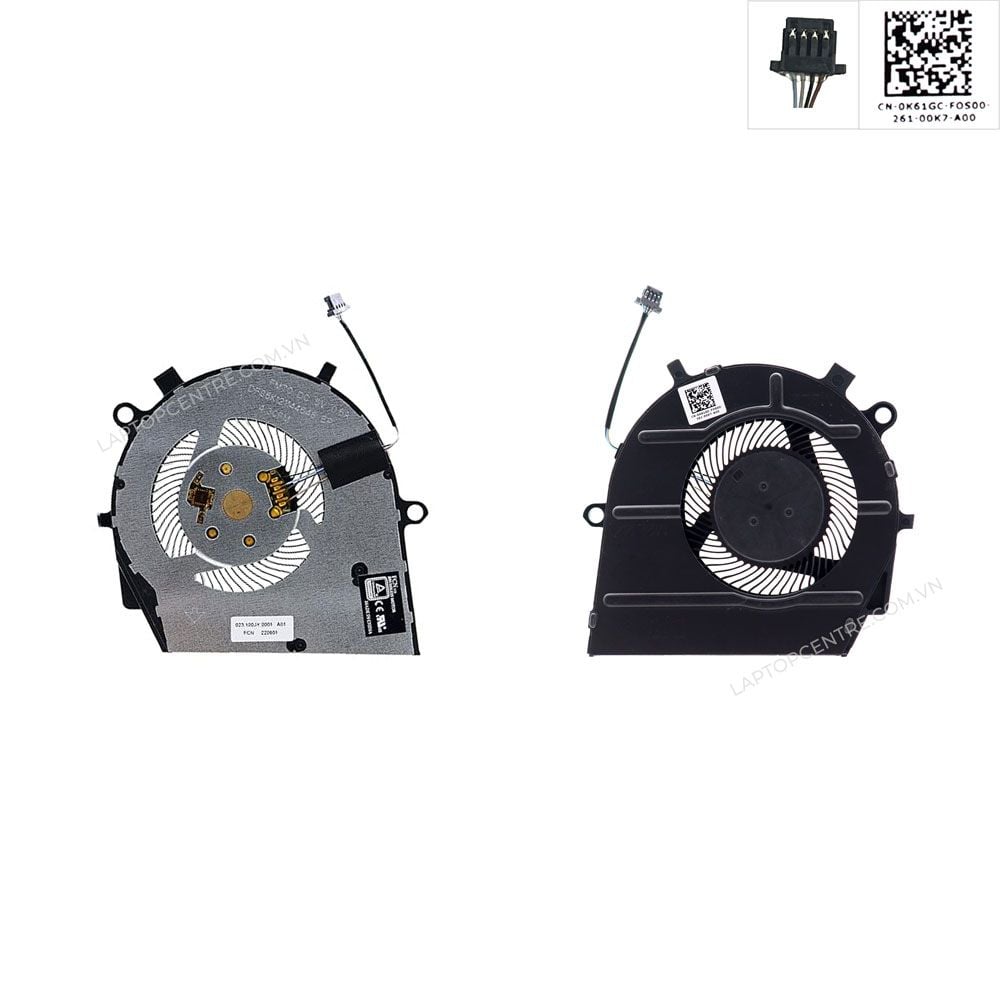  Quạt Dell Vostro 5501 0K61GC 5V 0,5A 4 chân CPU & 5508 5509 Inspiron 15 5502 E3410 E3510 5505 5406 7405 5400 (ORG +) 