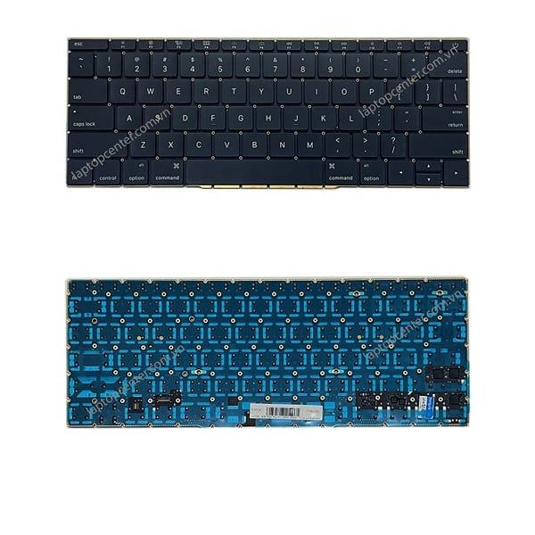  Bàn phím Macbook Pro Retina 13 A1708 EMC 2978 Us Phím đen Chữ trắng Đèn Nút nguồn Không khung năm 2016 2017 & EMC 3164 MLL42 MPXQ2 (ORG +) 