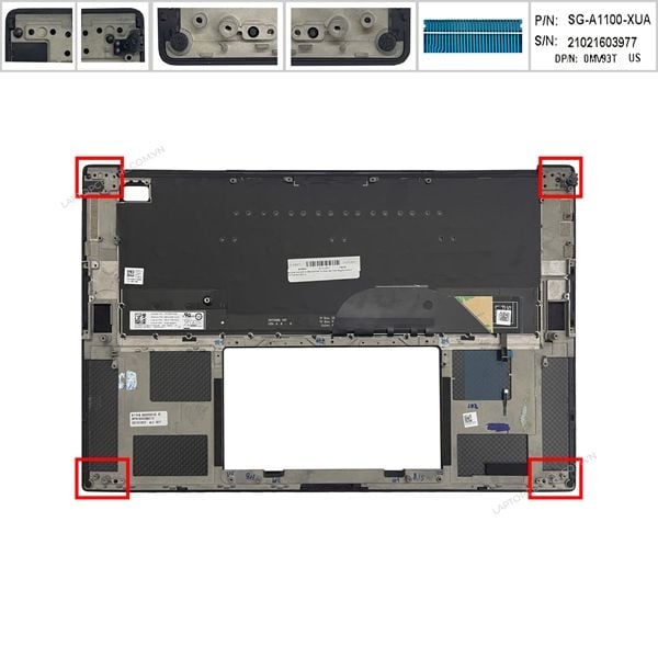  Bàn phím Dell XPS 15 9500 0MV93T US Phím đen Chữ trắng Đèn Kèm C Đen Carbon (ORG +) 