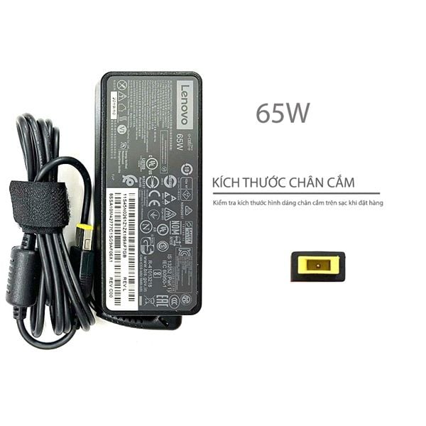  Sạc Lenovo 65W 20V 3.25A chân 11x5.0 USB kim nhỏ hình chữ nhật & Thinkpad T440 L450 kèm hộp (AUTH +) 