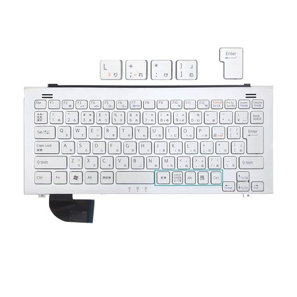  Bàn phím Sony TZ V111678B Song ngữ Nhật Trắng Chữ đen Kèm khung (ORG +) 