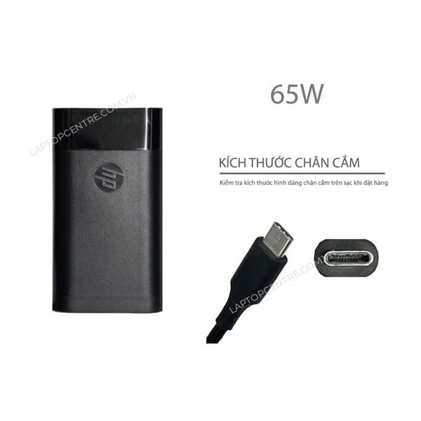  Sạc HP 65W 20V 3.25A chân Usb C hình Oval (ORG +) 