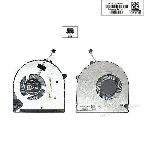  Quạt HP Pavilion 15D 747241-001 5V 0,5A 4 chân CPU & 14D 240 G2 250 G2 (ORG +) 