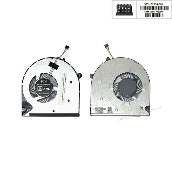  Quạt HP Pavilion 15 DU L52034-001 DC28000N6F0 5V 0,5A 4 chân CPU & 15S DU (ORG +) 