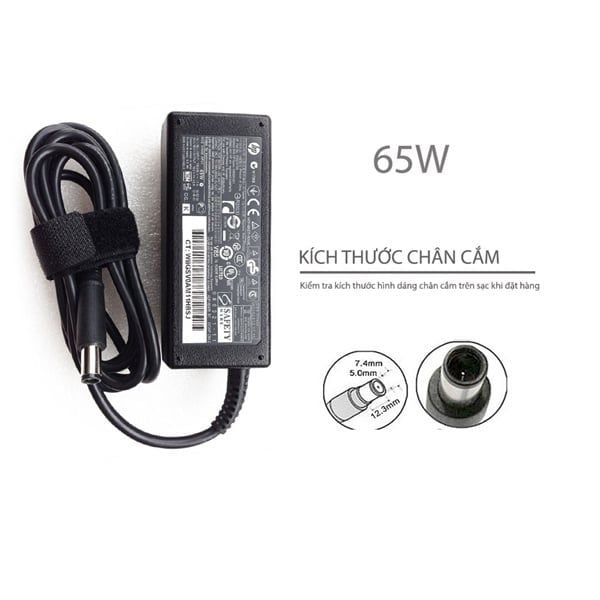  Sạc HP 65W 19.5V 3.33A chân 7.4x5.0 kim to hình chữ nhật & Pavilion G6 G7 DV7 DV6 DV5 DV4 G72 G71 G60 G61 G62 (ORG +) 
