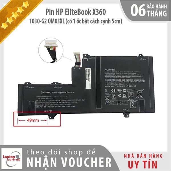  Pin HP Elite Book X360 1030G2 OM03XL 11,55V 57Wh 4935mAh 6cell (ORG +) 