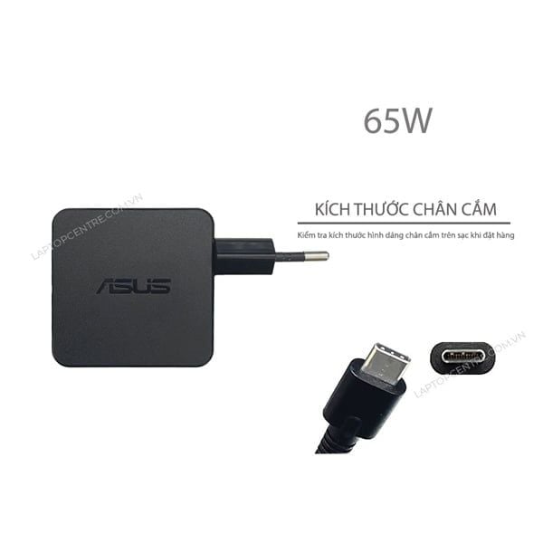  Sạc Asus 65W 20V 3.25A chân Usb C hình vuông & ZenBook UX391U UX3402ZA Q409ZA UX391UA Expertbook B1400CEAE (ORG +) 