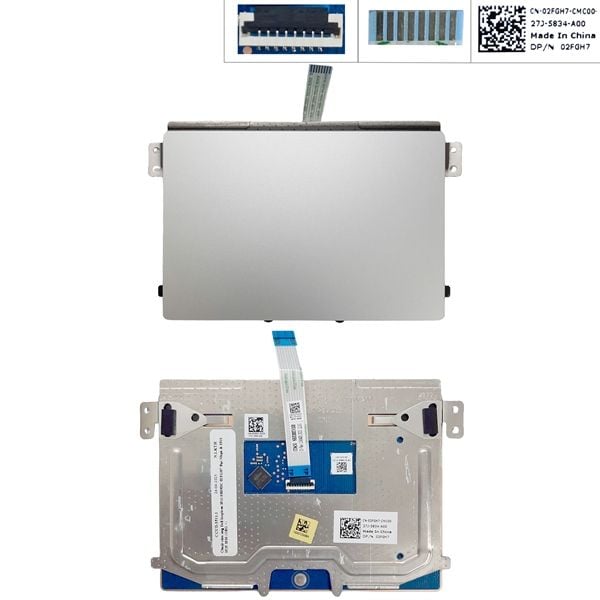  Chuột cảm ứng Dell Inspiron 3511 0R09DC 02FGH7 Bạc Nhựa & 3510 3525 3530 (ORG +) 