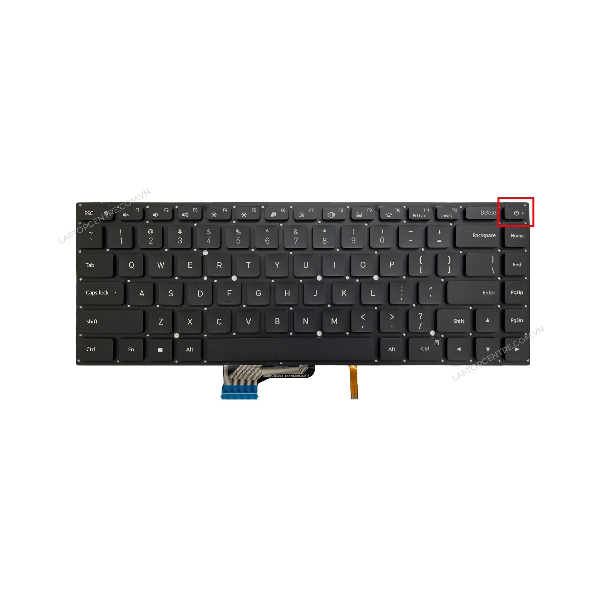  Bàn phím Xiaomi Mi Notebook Air 15 MK10000044461 US Phím đen Chữ trắng Đèn Số Không khung Nút nguồn (ORG +) 