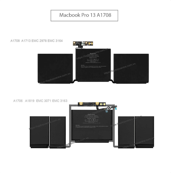  Pin Apple Macbook Pro Retina 13 A1706 A1819 giữa năm 2016 2017 (ORG +) 