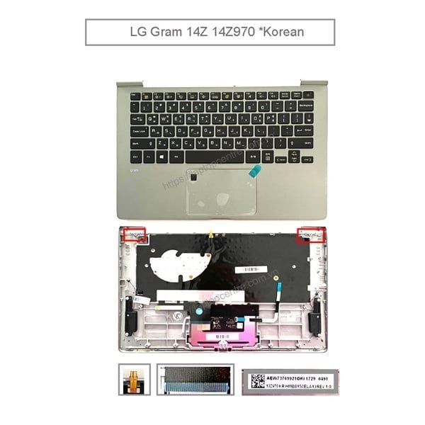  Bàn phím LG Gram 14Z970 Song ngữ Korea Phím đen Chữ trắng Kèm C Ghi Đậm Nhựa (ORG +) 