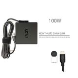  Sạc MSI 100W 5A 20V Usb C hình vuông & Stealth 14.0 Prestige 14H B12/13U B12/13UCX A12/13M A21-100P1A (ORG +) 