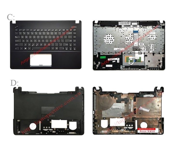  Vỏ D Asus VivoBook X450 13NB01A1AP0511 Đen Nhựa (ORG +) 