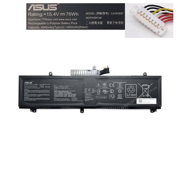 Pin Asus ROG GA502DU C41N1837 15,4V 76Wh 4935mAh 6cell Cắm trong & GU502GU GU502GV GX502GW GX532GV (ORG +) 