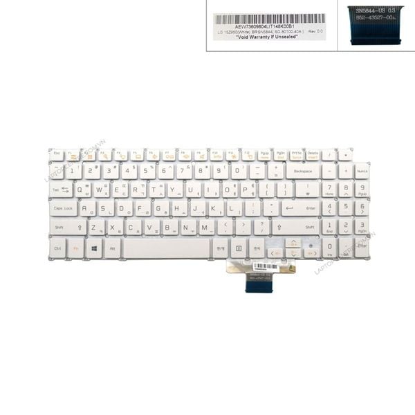  Bàn phím LG Gram 15Z950 SN5844 Song ngữ Hàn Phím trắng Chữ đen Không khung & 15Z940 15Z960 (ORG +) 