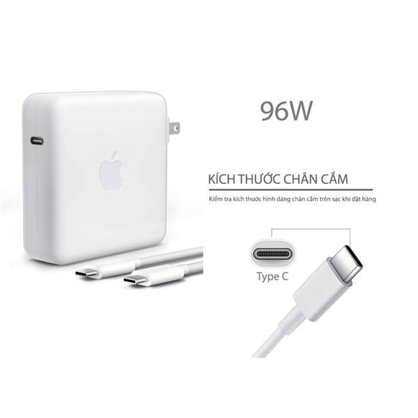  Sạc Macbook 96W 4.7A 20.2V chân Usb C sang Usb C hình vuông kèm cáp Chuẩn EU & 16 15 14.0 13.3 Model A1990 A2166 MacBook Air M3 M2 M1 Model A1932 A2179 A2337 A2681 năm 2024 2023 2022 2021 (ORG +) 