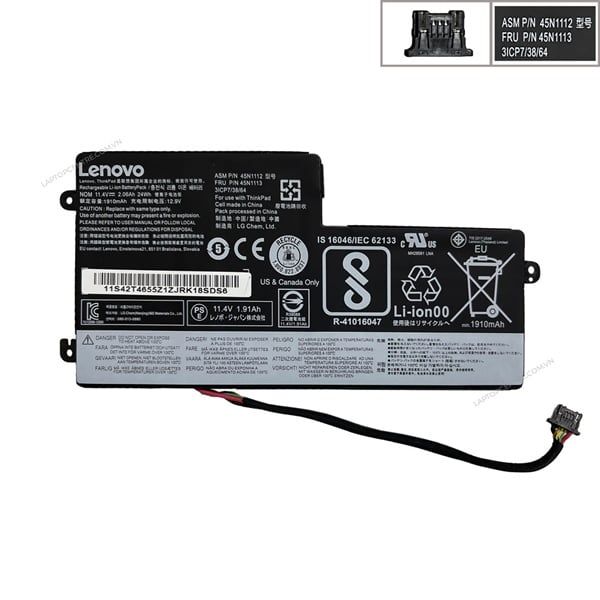  Pin Lenovo Thinkpad X240 45N1110 45N1113 24Wh 10.8V 3cell Cắm trong & X250 X260 T440S X240S S440 S540 (ORG +) 