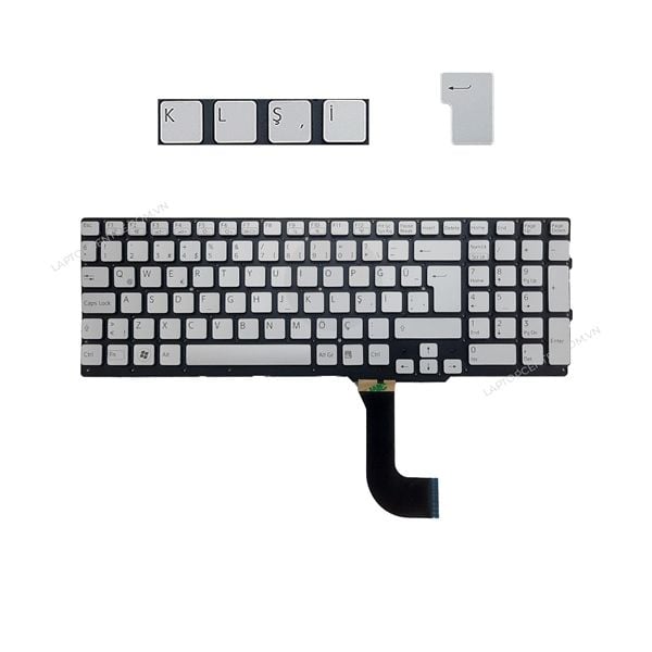  Bàn phím Sony SVS 15 9Z.N6CLF Song ngữ EU Phím bạc Chữ đen Đèn Số Không khung & SVP15 (ORG +) 