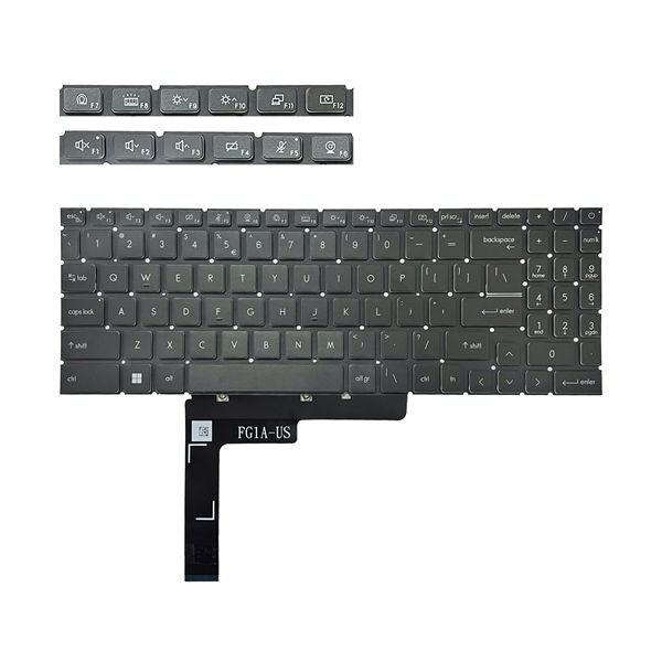  Bàn phím MSI Modern 15 B5M NSK-FG1ABN US Phím đen Chữ trắng Đèn (ORG +) 