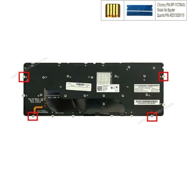  Bàn phím Dell XPS 13 9333 AED13Q00110 UK Phím đen Chữ trắng Đèn & L321X (ORG +) 