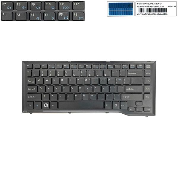  Bàn phím Fujitsu Lifebook LH532 US Phím đen Kèm khung & LH522 LH532A LH532B LH532C (ORG +) 