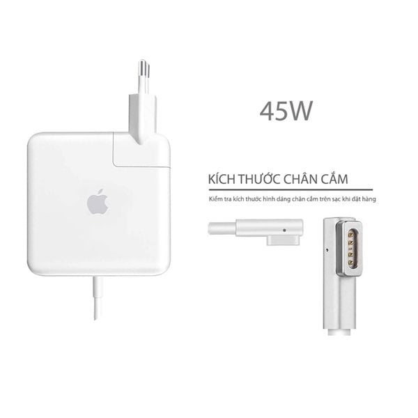  Sạc MacBook 45W 14.5V 3.1A chân hút hình vuông chuẩn EU & MC747 Air 1 A1278 A1181 A1185 A1342 A1280 A1281 Macbook Pro 13 năm 2008 2009 (ORG +) 