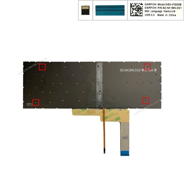  Bàn phím MSI GF66 9Z.NK1BN.D01 US Phím đen Chữ đỏ Đèn Không khung & GF76 GL66 GL76 (ORG +) 