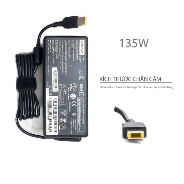  Sạc Lenovo 135W 20V 6.75A chân USB kim nhỏ hình chữ nhật & ADL135NLC2A ThinkPad T440P (ORG +) 