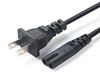  Dây nguồn laptop 2 chân chuẩn số 8 US dài 1,8m-2m màu đen dây dẹt (ORG +) 