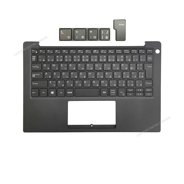  Bàn phím Dell XPS 13 9370 0YNWCR PK1331X1A45 Song ngữ Japan Phím đen Chữ trắng Đèn Kèm C Đen Carbon (ORG +) 