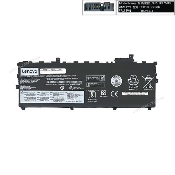  Pin Lenovo ThinkPad X1 Carbon Gen 5th 01AV494 năm 2017 11,58V 57Wh 4922mAh (ORG +) 