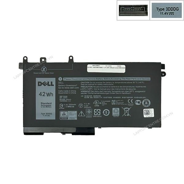  Pin Dell Latitude 5480 3DDDG 11,4V 42Wh 3684mAh 4cell Cắm trong & E5480 E5580 E5280 (ORG +) 