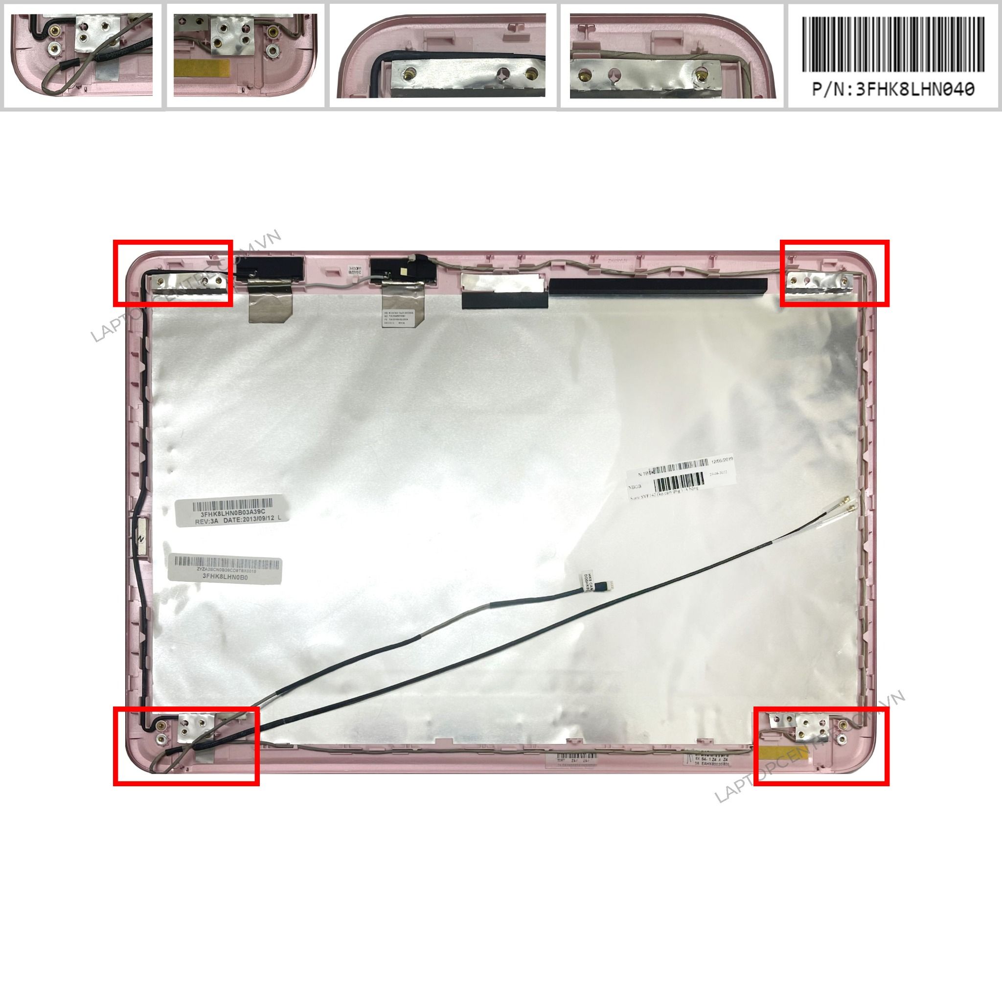  Vỏ A Sony SVF 142 3FHK8LHN040 Hồng Nhựa Không cảm ứng & SVF141 SVF143 SVF1421 (ORG +) 