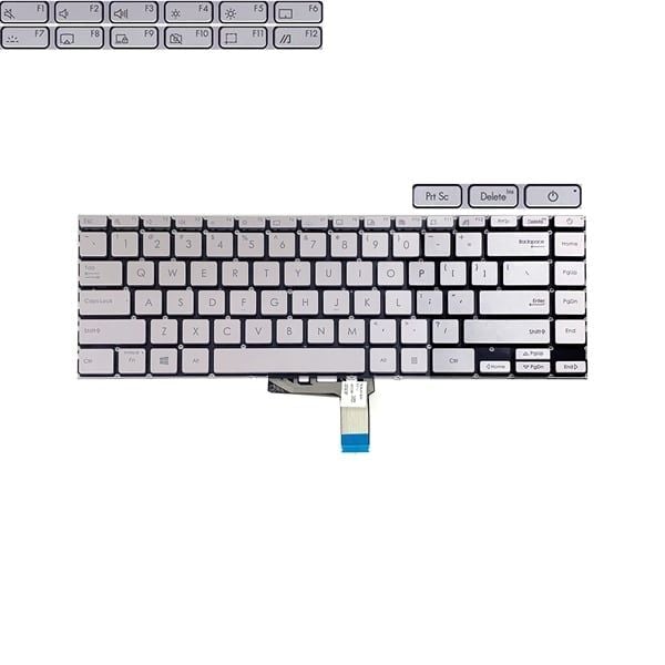  Bàn phím Asus ZenBook UX425 SG-A3910-XUA US Phím bạc Chữ đen Đèn & UM425I UX425J UX425JA (ORG +) 