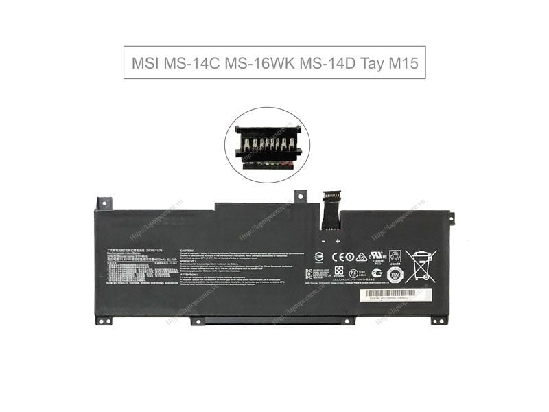  Pin MSI M15 BTY M49 11,4V 52,4Wh 4596mAh & MS 14C MS 16WK MS 14D (ORG +) 