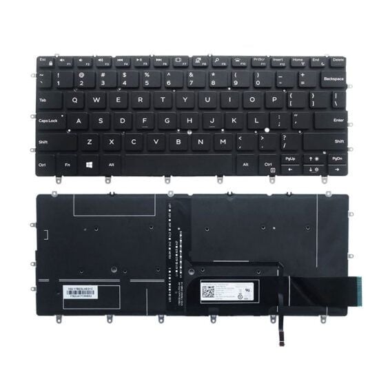  Bàn phím Dell XPS 13 9370 03CM18 US Phím đen Chữ trắng Đèn & 9380 9305 7390 (ORG +) 