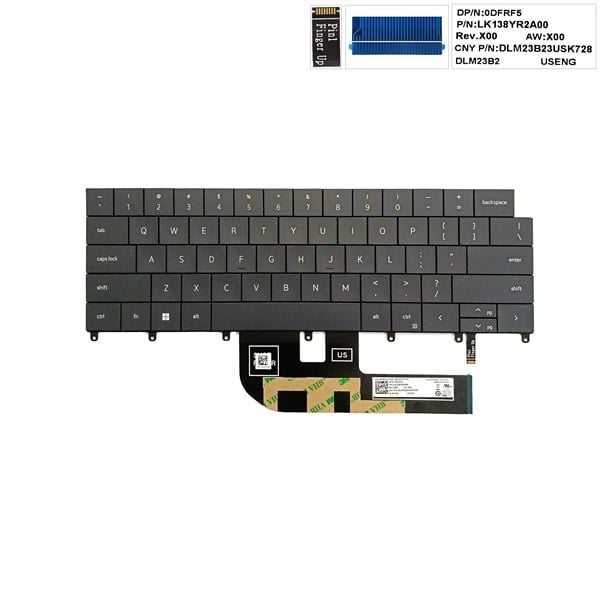  Bàn phím Dell XPS 14 9440 0DFRF5 US Phím Đen Chữ trắng Đèn (ORG +) 