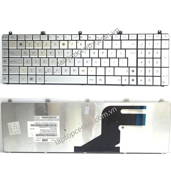  Bàn phím Asus N55 UK Phím bạc Chữ đen & N55X N55S N55SF N55SL N75S N75SF N75SL (ORG +) 