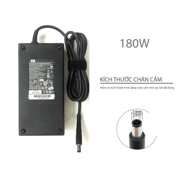  Sạc HP 180W 19V 9.5A chân 7.4x5.0 kim to hình chữ nhật (HCP +) 