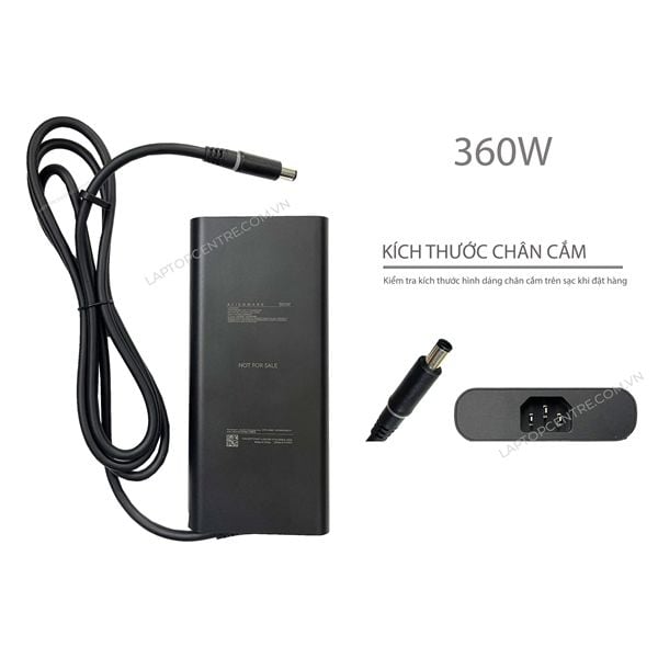  Sạc Dell 360W 19.5V 18.46A chân 7.4x5.0 kim to hình Oval & Alienware M18 R2 X16 R2 LA360PM230 DA360PM230 HA360PM230 DP/N: 0Y7YW7 07TMR6 0NN34T (ORG +) 
