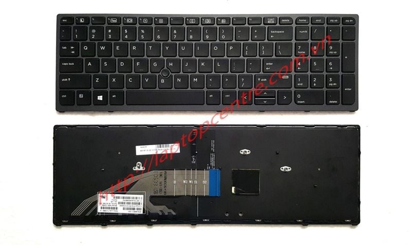  Bàn phím HP ZBook 15 G3 848311-001 US Phím đen Chữ trắng Đèn Số Kèm khung Chuột & 15 G 17 G3 17 G4 (ORG +) 