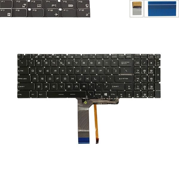  Bàn phím MSI GS Stealth GS70 US Phím đen Chữ trắng Đèn Số Không khung & GE62 GS60 GS72 GE72 (ORG -) 